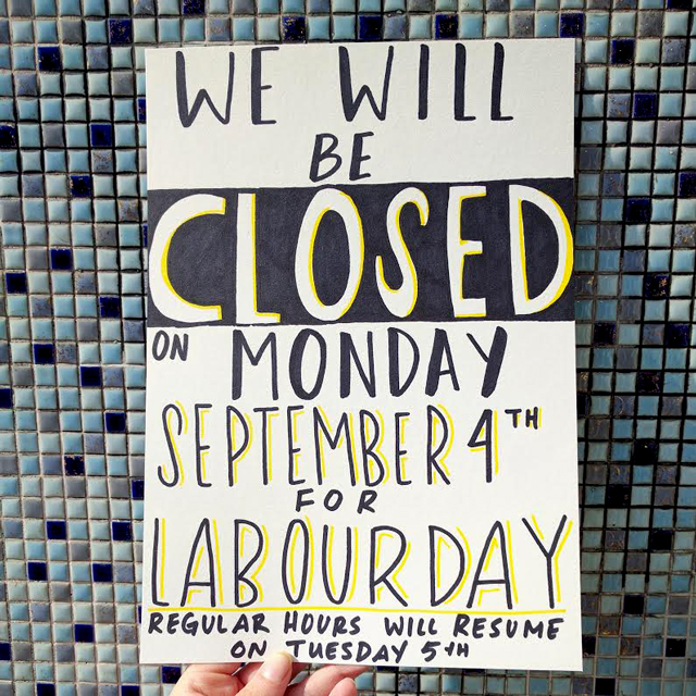 Closed Labour Day