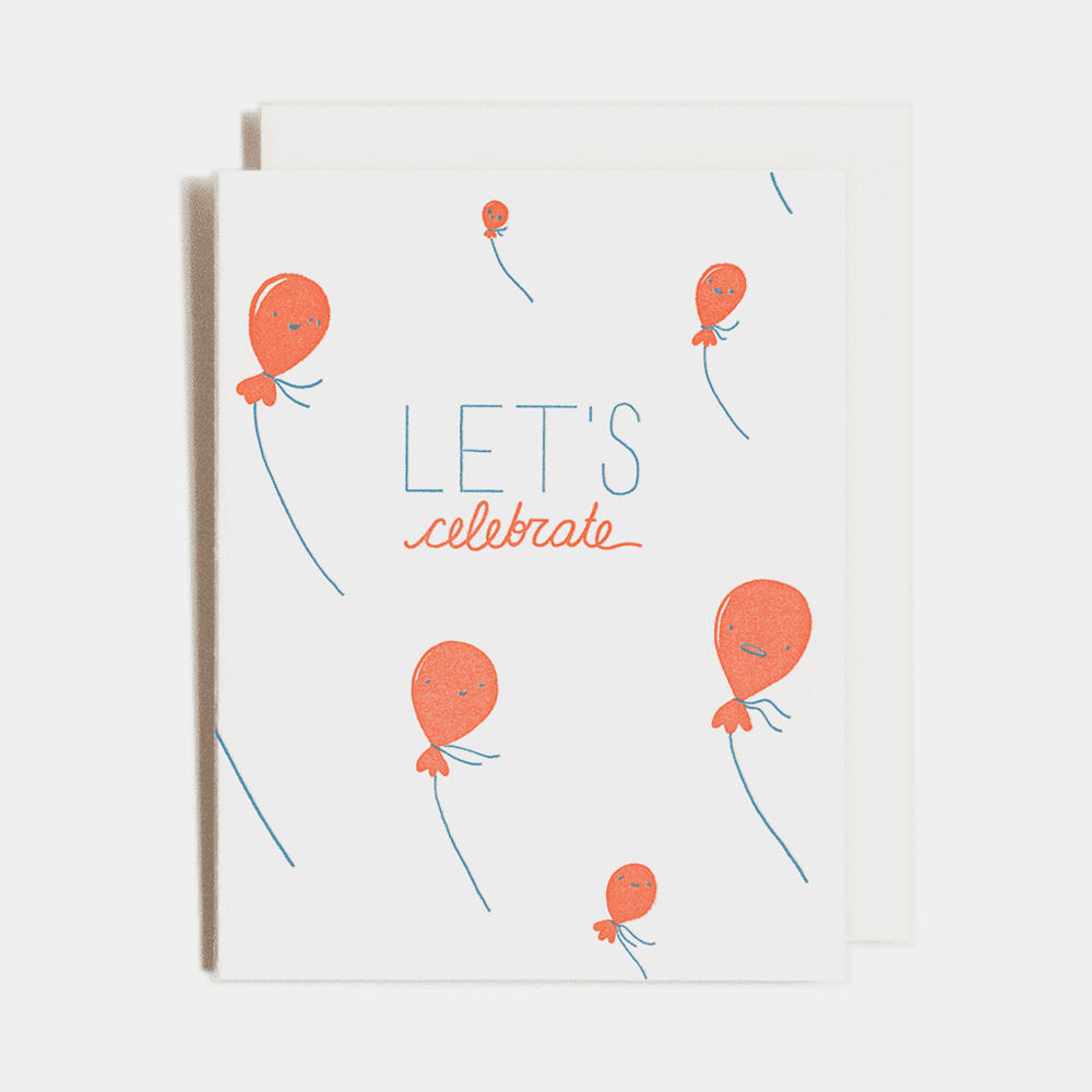 Homework Letterpress Studio - BIRTHDAY - Let's Celebrate Balloons