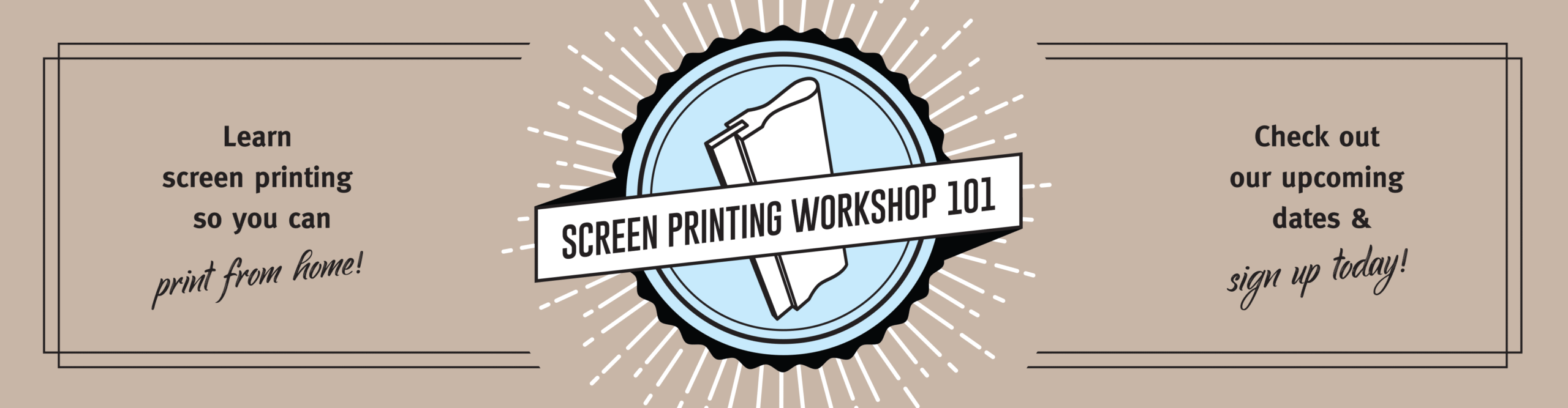 Kid Icarus screen printing workshop web banner