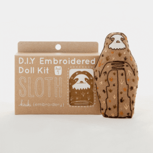 Kiriki Press - EMBROIDERY - Doll Kit, Sloth, Level 1