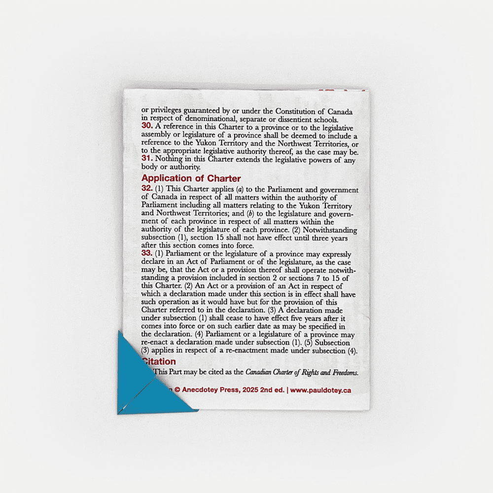 Paul Dotey - POSTER - Pocket Canadian Charter of Rights and Freedoms - Image 3