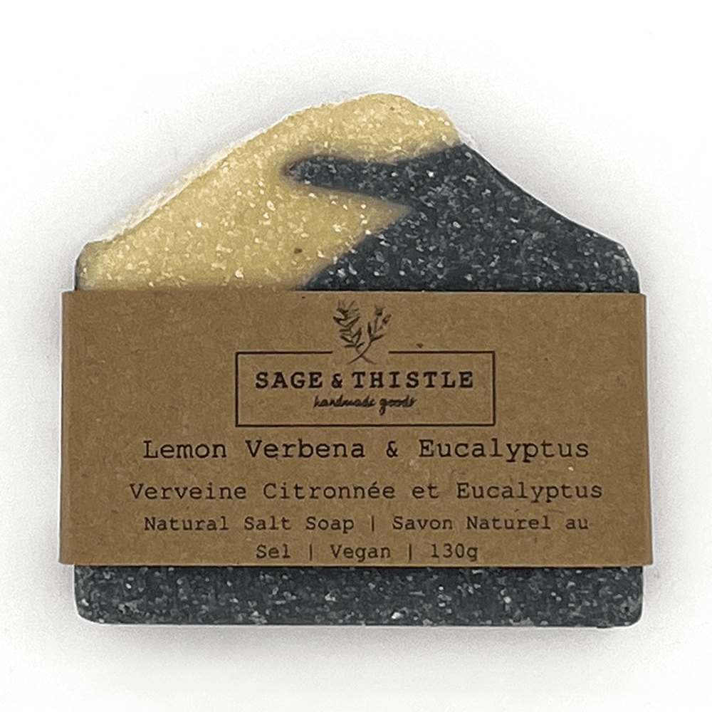 Sage and Thistle Goods – SOAP – Lemon Verbana & Eucalyptus Himilayan Salt
