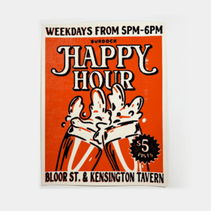 Burdock Brewery - POSTER - Happy Hour 12"x16"